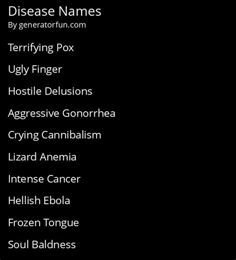 random disease name generator.